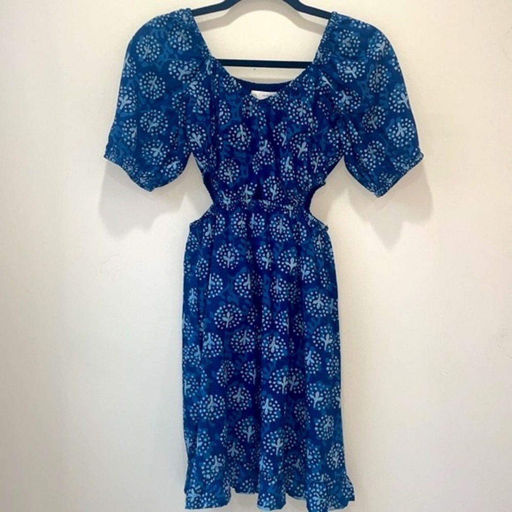 Zara girls cut out batik print dress